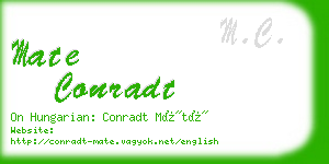 mate conradt business card